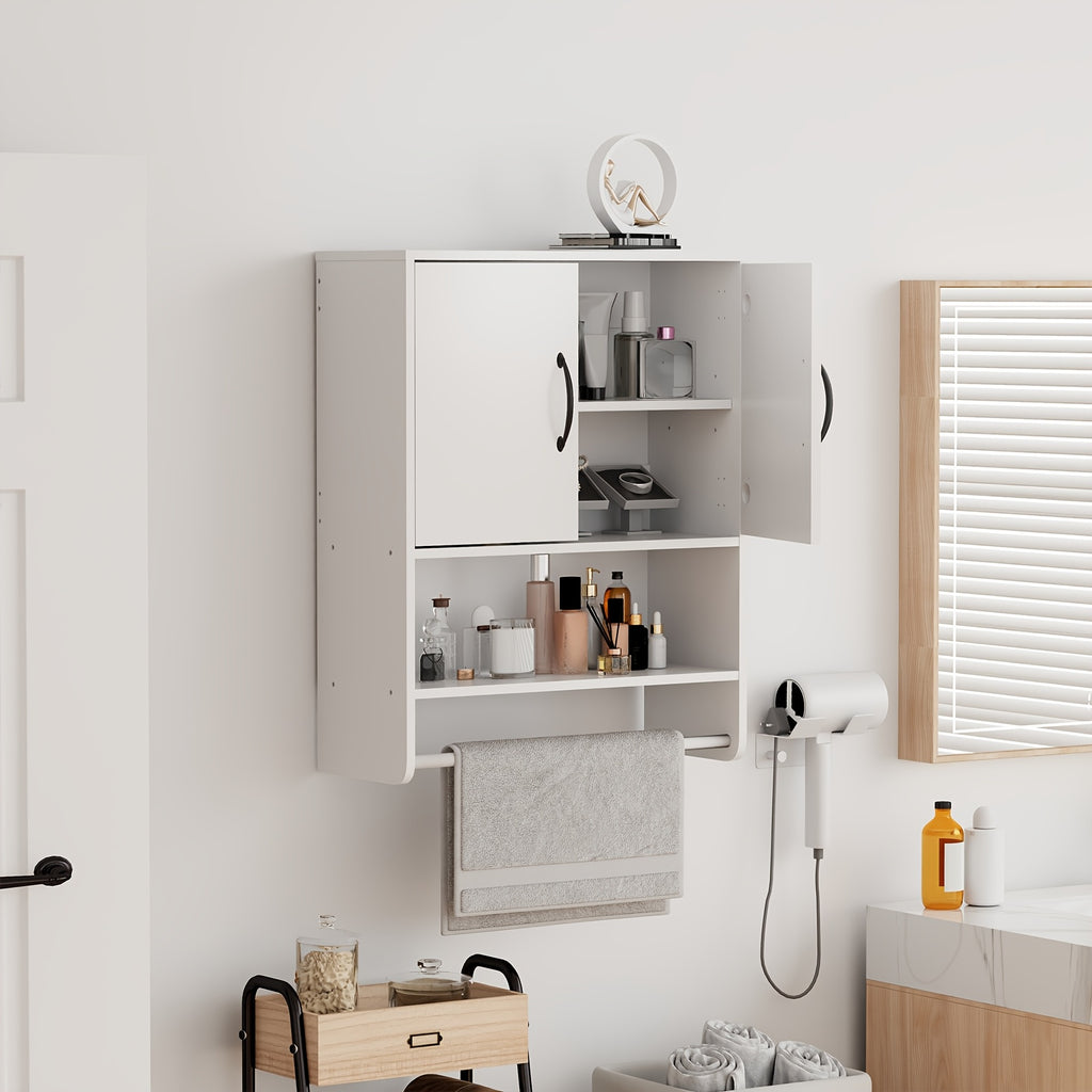 Wall-Mounted Storage Cabinet, Medicine Cabinet, Bathroom Storage Cabinet, Wall Cabinet. Space-saving Design for Easy Bathroom Organization, Sturdy Construction, Home Storage, Modern Furniture, Solid Build, Home Organizer, Hardwood Construction