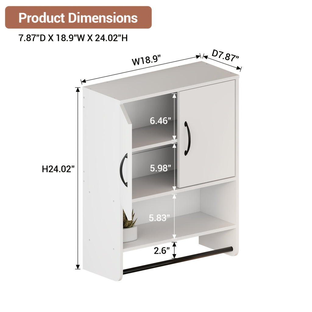 Wall-Mounted Storage Cabinet, Medicine Cabinet, Bathroom Storage Cabinet, Wall Cabinet. Space-saving Design for Easy Bathroom Organization, Sturdy Construction, Home Storage, Modern Furniture, Solid Build, Home Organizer, Hardwood Construction