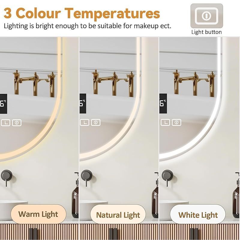 Oval LED Bathroom Mirror with Lights | 23.62\