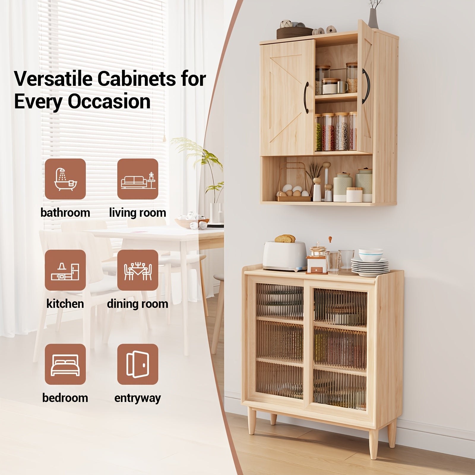 Wall-Mounted Storage Cabinet, Medicine Cabinet, Bathroom Storage Cabinet, Wall Cabinet. Space-saving Design for Easy Bathroom Organization, Sturdy Construction, Home Storage, Modern Furniture, Solid Build, Home Organizer, Hardwood Construction
