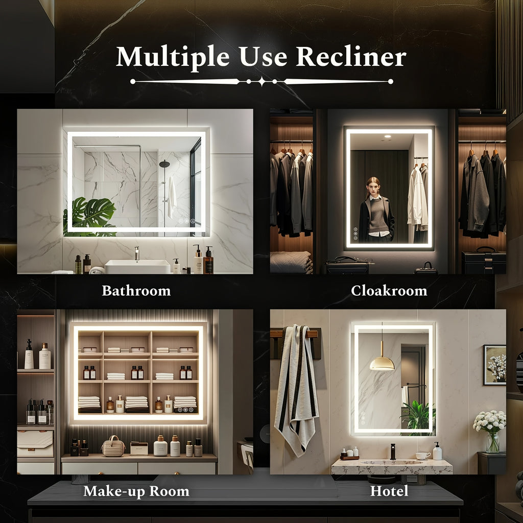 Anti-Fog Bathroom Mirror 360 Degree Rotating Wall-Mounted Stepless Dimming And Smart Memory Bathroom Special Mirror