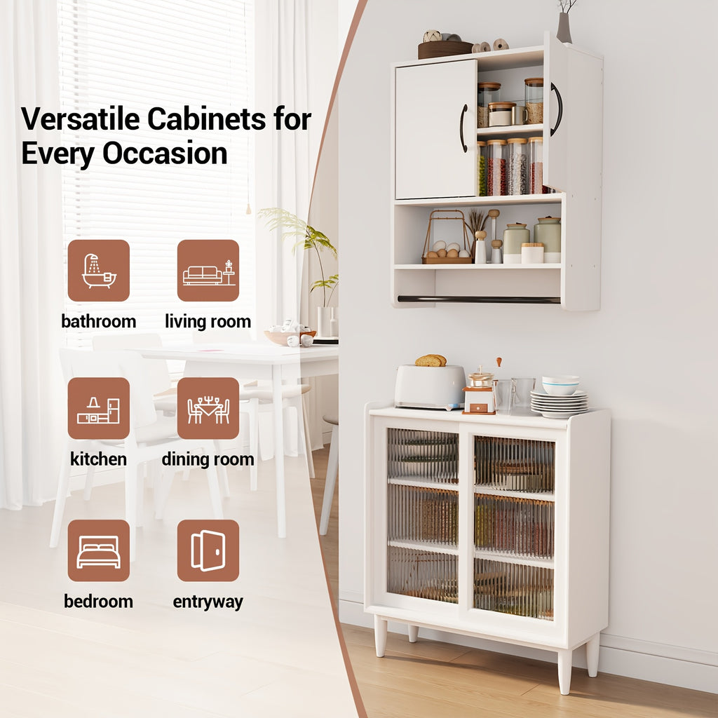 Wall-Mounted Storage Cabinet, Medicine Cabinet, Bathroom Storage Cabinet, Wall Cabinet. Space-saving Design for Easy Bathroom Organization, Sturdy Construction, Home Storage, Modern Furniture, Solid Build, Home Organizer, Hardwood Construction