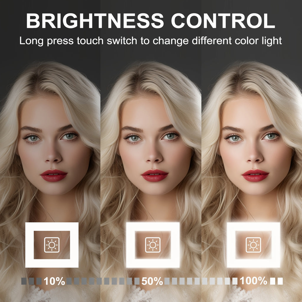 LED Lighted Makeup Mirror with Detachable 10X Magnification, Smart Touch Control, 3 Adjustable Lighting Modes, Stepless Dimming, 360° Rotation, Lighted Makeup Mirror for Home, Bathroom, Or Dressing Table, Perfect Gift for Birthday, Mom Gifts
