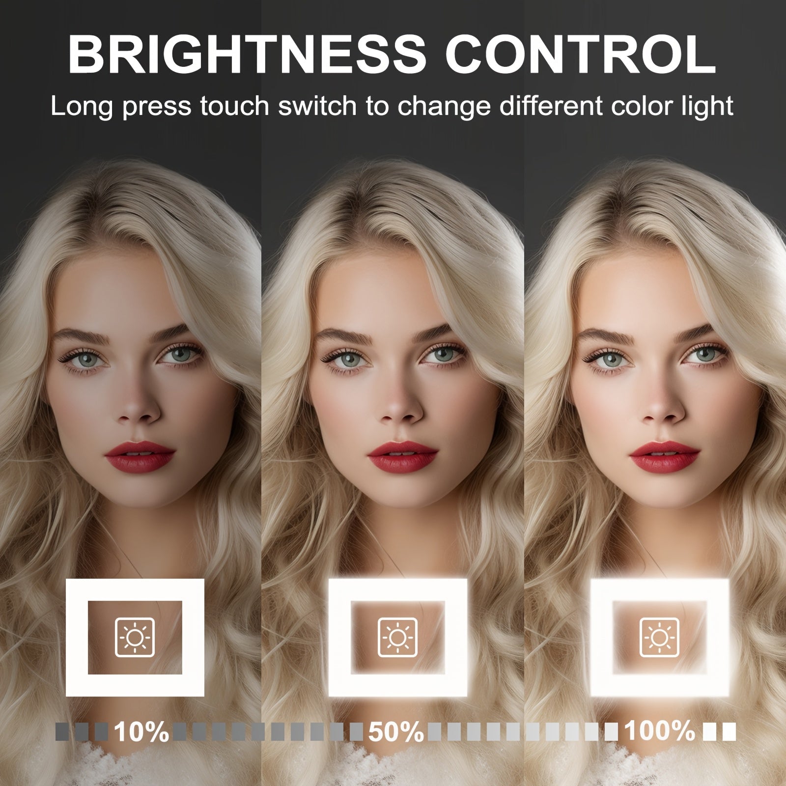 LED Lighted Makeup Mirror with Detachable 10X Magnification, Smart Touch Control, 3 Adjustable Lighting Modes, Stepless Dimming, 360° Rotation, Lighted Makeup Mirror for Home, Bathroom, Or Dressing Table, Perfect Gift for Birthday, Mom Gifts