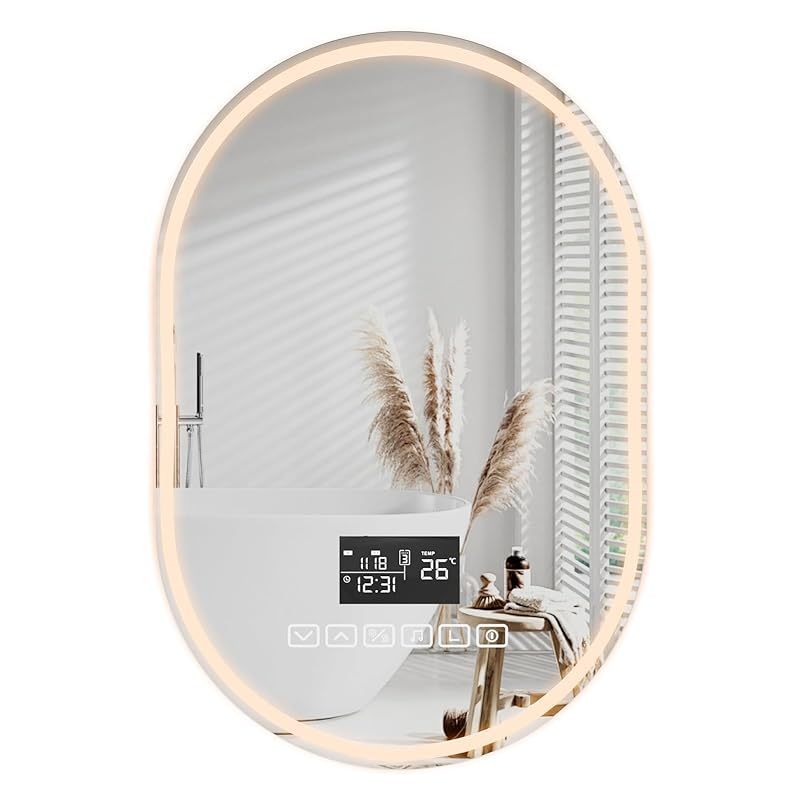 Oval LED Bathroom Mirror with Lights | 23.62\